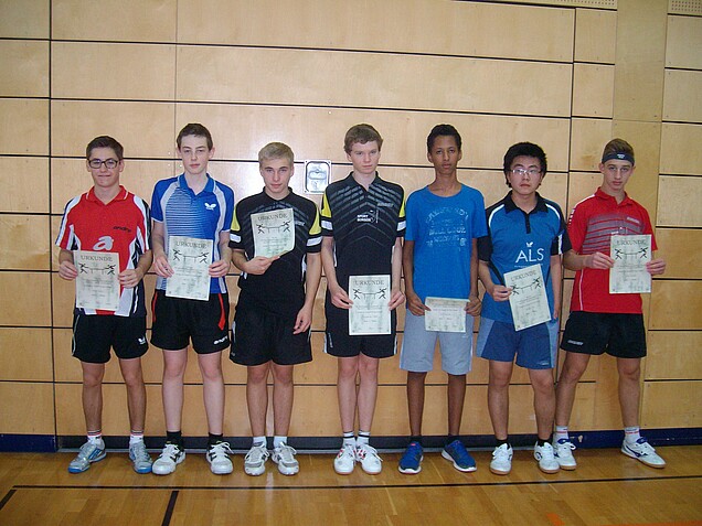 Jungen Doppel: Marian Krämer – Julian Grötsch – Florian Engert – Daniel Schlagmüller – Nahom Tewelde - Xiao Chen Ma –– Samuel Kilian