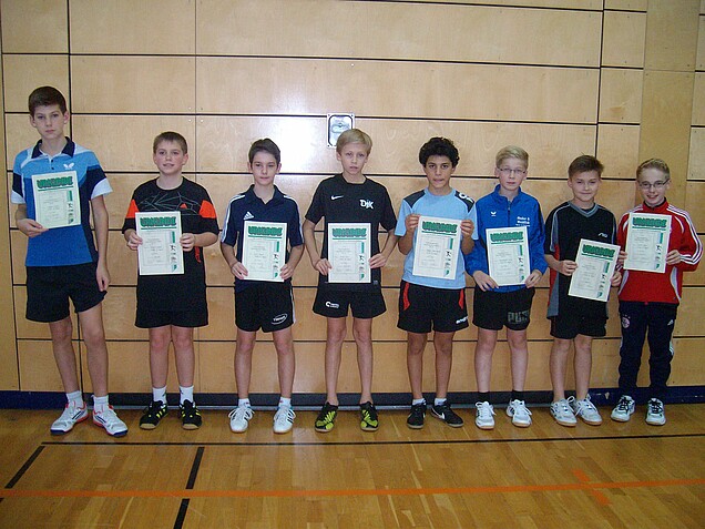 Schüler B Doppel: Bastian Herbert – Jonas Wolbert – Luca Dobra – Maurice Knecht – Malik Atakan – Luca Hemmkeppler - Luis Wissel – Pascal Engert