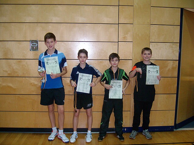 Schüler B Einzel: Bastian Herbert – Luca Dobry – Henrik Graser – Jonas Wolbert